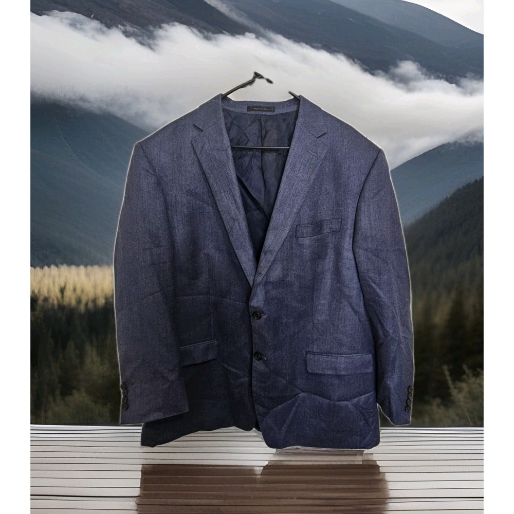 Lauren Ralph Lauren Silk Wool  Sport Coat Blazer Jacket 48L  Blue‎